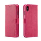 For iPhone XS Max LC.IMEEKE Calf Texture Horizontal Flip Leather Case, with Holder & Card Slots & Wallet(Red) - 1