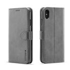 For iPhone XS Max LC.IMEEKE Calf Texture Horizontal Flip Leather Case, with Holder & Card Slots & Wallet(Grey) - 1