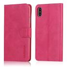 For iPhone XR LC.IMEEKE Calf Texture Horizontal Flip Leather Case with Holder & Card Slots & Wallet(Red) - 1