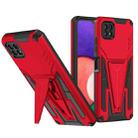 For Samsung Galaxy A22 5G Super V Armor PC + TPU Shockproof Case with Invisible Holder(Red) - 1