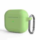 Silicone Thickening Wireless Earphone Protective Case with Hook For AirPods 3(Matcha Green) - 1