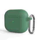 Silicone Thickening Wireless Earphone Protective Case with Hook For AirPods 3(Pine Needle Green) - 1