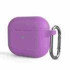 Silicone Thickening Wireless Earphone Protective Case with Hook For AirPods 3(Purple) - 1