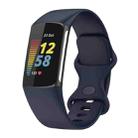 For Fitbit Charge 5 Silicone Watch Band, Size:S(Dark Blue) - 1