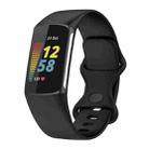 For Fitbit Charge 5 Silicone Watch Band, Size:S (Black) - 1