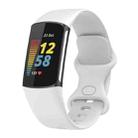 For Fitbit Charge 5 Silicone Watch Band, Size:L(White) - 1
