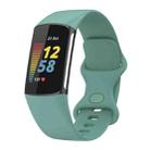 For Fitbit Charge 5 Silicone Watch Band, Size:L(Pine Needle Green) - 1