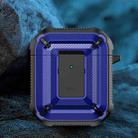 Diamond Texture Earphone Protective Case with Switch & Hook For AirPods 1 / 2(Royal Blue + Black) - 1