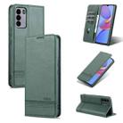 For U-MAGIC 30e AZNS Magnetic Calf Texture Horizontal Flip Leather Case with Card Slots & Holder & Wallet(Dark Green) - 1