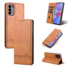 For U-MAGIC 30e AZNS Magnetic Calf Texture Horizontal Flip Leather Case with Card Slots & Holder & Wallet(Light Brown) - 1
