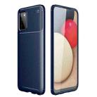 For Samsung Galaxy A03s 166mm Carbon Fiber Texture Shockproof TPU Case(Blue) - 1