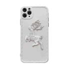 Embroidered Christmas Deer Wave TPU Case For iPhone 13(White) - 1