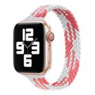 Small Waist Single Loop Nylon Braid Watch Band For Apple Watch Series 8&7 41mm / SE 2&6&SE&5&4 40mm / 3&2&1 38mm, Size:M 145mm(Z Pattern-Pink White) - 1