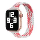 Small Waist Single Loop Nylon Braid Watch Band For Apple Watch Series 8&7 41mm / SE 2&6&SE&5&4 40mm / 3&2&1 38mm, Size:L 155mm(Z Pattern-Pink White) - 1