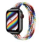 Small Waist Single Loop Nylon Braid Watch Band For Apple Watch Series 8&7 41mm / SE 2&6&SE&5&4 40mm / 3&2&1 38mm, Size:L 155mm(Official Rainbow) - 1