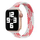 Small Waist Single Loop Nylon Braid Watch Band For Apple Watch Ultra 49mm / Series 8&7 45mm / SE 2&6&SE&5&4 44mm / 3&2&1 42mm, Size:M 155mm(Z Pattern-Pink White) - 1