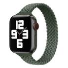 Small Waist Single Loop Nylon Braid Watch Band For Apple Watch Ultra 49mm / Series 8&7 45mm / SE 2&6&SE&5&4 44mm / 3&2&1 42mm, Size:M 155mm(Dark Olive Green) - 1