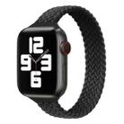 Small Waist Single Loop Nylon Braid Watch Band For Apple Watch Ultra 49mm&Watch Ultra 2 49mm / Series 9&8&7 45mm / SE 3&SE 2&6&SE&5&4 44mm / 3&2&1 42mm, Size:M 155mm(Black) - 1