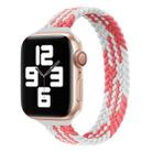 Small Waist Single Loop Nylon Braid Watch Band For Apple Watch Ultra 49mm / Series 8&7 45mm / SE 2&6&SE&5&4 44mm / 3&2&1 42mm, Size:L 165mm(Z Pattern-Pink White) - 1