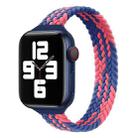 Small Waist Single Loop Nylon Braid Watch Band For Apple Watch Ultra 49mm / Series 8&7 45mm / SE 2&6&SE&5&4 44mm / 3&2&1 42mm, Size:L 165mm(Z Pattern-Blue Pink) - 1