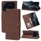 For Xiaomi Mi 11 Ultra Embossed Happy Cat Pattern Horizontal Flip Leather Case with Holder & Card Slots & Wallet(Brown) - 1