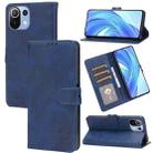 For Xiaomi Mi 11 Lite Embossed Happy Cat Pattern Horizontal Flip Leather Case with Holder & Card Slots & Wallet(Blue) - 1