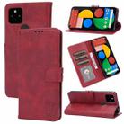 For Google Pixel 5a 5G Embossed Happy Cat Pattern Horizontal Flip Leather Case with Holder & Card Slots & Wallet(Red) - 1