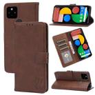 For Google Pixel 5a 5G Embossed Happy Cat Pattern Horizontal Flip Leather Case with Holder & Card Slots & Wallet(Brown) - 1