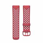 For Fitbit Charge 5 Silicone Hole Watch Band(Dark Red) - 1