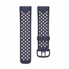 For Fitbit Charge 5 Silicone Hole Watch Band(Dark Blue) - 1