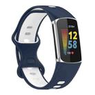 For Fitbit Charge 5 Two-color Silicone Watch Band(Midnight Blue) - 1