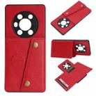 For Honor Magic3 Double Buckle PU + TPU Shockproof Magnetic Case with Card Slots & Holder(Red) - 1