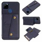 For OPPO Realme C12 Double Buckle PU + TPU Shockproof Magnetic Case with Card Slots & Holder(Blue) - 1