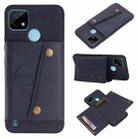 For OPPO Realme C21Y Double Buckle PU + TPU Shockproof Magnetic Case with Card Slots & Holder(Blue) - 1