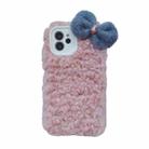 Bowknot Plush Soft Protective Case For iPhone 13 mini(Pink) - 1