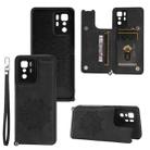 For Xiaomi Redmi Note 10 Pro (China) Mandala Embossed PU + TPU Magnetic Case with Card Slots & Holder & Lanyard(Black) - 1