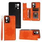 For Xiaomi Redmi Note 10 Pro (China) Mandala Embossed PU + TPU Magnetic Case with Card Slots & Holder & Lanyard(Orange) - 1