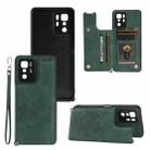 For Xiaomi Redmi Note 10 Pro (China) Mandala Embossed PU + TPU Magnetic Case with Card Slots & Holder & Lanyard(Green) - 1