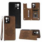 For Xiaomi Redmi Note 10 Pro (China) Mandala Embossed PU + TPU Magnetic Case with Card Slots & Holder & Lanyard(Brown) - 1