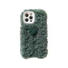 Plush Heart Soft Protective Case For iPhone 13(Green) - 1