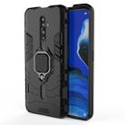 For OPPO Reno2 Z Shockproof PC + TPU Protective Case with Magnetic Ring Holder(Black) - 1