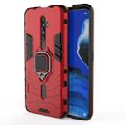 For OPPO Reno2 Z Shockproof PC + TPU Protective Case with Magnetic Ring Holder(Red) - 1
