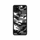 For Samsung Galaxy A21s Camouflage Clouds Embossed Skin Feel Silicone Shockproof Case(Black) - 1