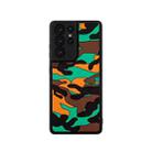 For Samsung Galaxy S21 Ultra 5G Camouflage Clouds Embossed Skin Feel Silicone Shockproof Case(Orange) - 1