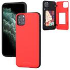 For iPhone 11 Pro GOOSPERY MAGNETIC DOOR BUMPER Magnetic Catche Shockproof Soft TPU + PC Case With Card Slot(Red) - 1