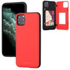 For iPhone 11 Pro Max GOOSPERY MAGNETIC DOOR BUMPER Magnetic Catche Shockproof Soft TPU + PC Case With Card Slot(Red) - 1