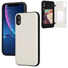 For iPhone XR GOOSPERY MAGNETIC DOOR BUMPER Magnetic Catche Shockproof Soft TPU + PC Case With Card Slot(White) - 1
