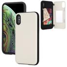 For iPhone XS Max GOOSPERY MAGNETIC DOOR BUMPER Magnetic Catche Shockproof Soft TPU + PC Case With Card Slot(White) - 1
