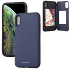 For iPhone XS Max GOOSPERY MAGNETIC DOOR BUMPER Magnetic Catche Shockproof Soft TPU + PC Case With Card Slot(Navy) - 1