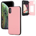 For iPhone XS Max GOOSPERY MAGNETIC DOOR BUMPER Magnetic Catche Shockproof Soft TPU + PC Case With Card Slot(Pink) - 1
